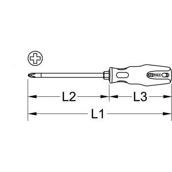 Destornillador KS Tools ERGOTORQUEplus PH2, 205mm 159.1021