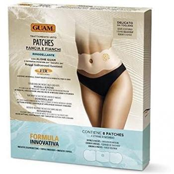 Guam Parches tratamiento de golpes para el vientre y las caderas, con algas e infrarrojos, beige, 8 unidades