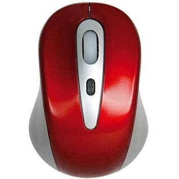 Ratón óptico inalámbrico rojo/gris