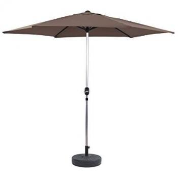 Parasol de Jardín Aluminio 'Sol' - Topo - Ø3m con base