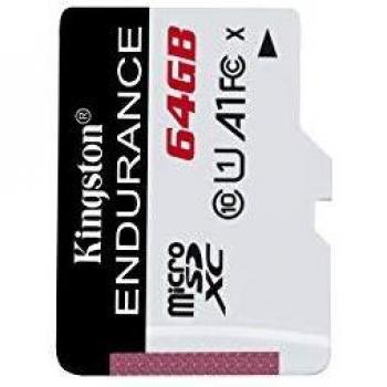 Kingston SDCE/64 GB High Endurance microSD Card 64 GB, Black/ White