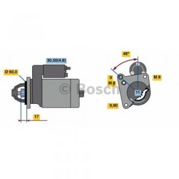 Motor de Arranque Bosch 986023050 - Motor de arranque, marca Bosch, modelo 0 986 023 050, diseñado para proporcionar un arranque eficiente y confiable en vehículos, fabricado con materiales de alta calidad para garantizar