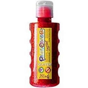 Playcolor Liqüid Glitter 250ml rojo - Tempera - Pintura Con Purpurina - 19171