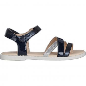 Sandalias Geox Karly para niña en color negro y azul marino, con diseño cómodo, suela transpirable y cierre de velcro