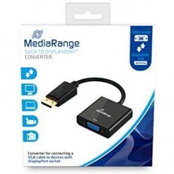 Adaptador de DisplayPort a SVGA MediaRange 15cm Negro