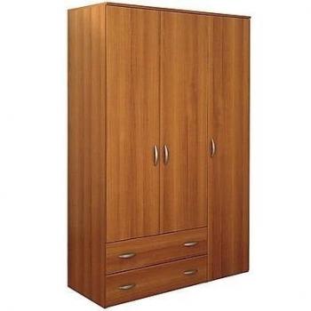Mueble contenedor Armario de 3 puertas y 2 cajones cm L121 H175-nogal