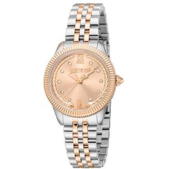 Reloj de pulsera Just Cavalli Lovestruck Valentine's Mujer Analógico con Correa Gris Plata y Dial Oro Rosa