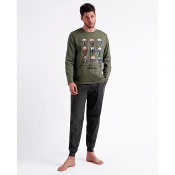 Pijama Manga Larga Disney para Hombre de Color Kaki