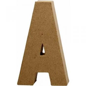 Letra de Cartón Maché A - 20,5 cm - Beige - 1 Pieza