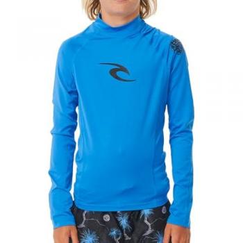 Camiseta Rip Curl Marca Wave UPF AntiUV manga larga azul eléctrico niño - 14