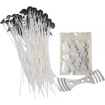 Homankit 100 unidades 20 cm naturales mecha con vela Pegatinas para fabricar velas