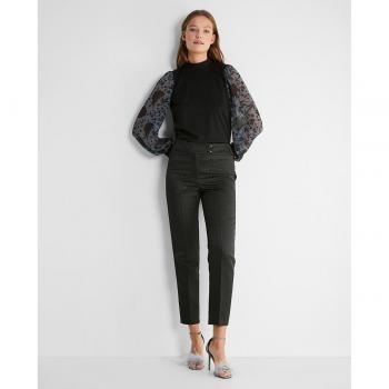 Pantalón de traje recto jacquard con nervio central