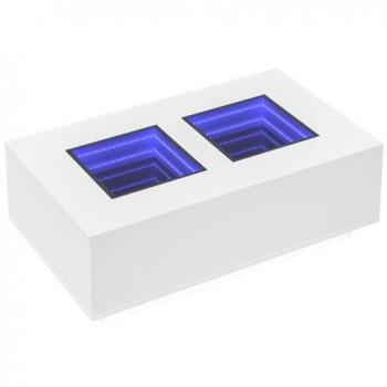 Mesa de centro con LED Infinity blanca 116x69x40 cm
