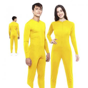 Mono Amarillo Cuerpo Entero con Cierre Frontal para Adulto Unisex - Disfraz Halloween Carnaval