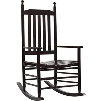 vidaXL Rocking Chair with Curved Seat Brown Poplar Wood