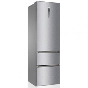 Haier 3D 60 Series 7 A3FE737CMJ - Frigorífico Combi, Tecnología Antibacterias, Motor Inverter, Cajones Direct Access, My Zone, Humidity Zone,Total No Frost, Ancho 60cm, 371L, Clase E, Inox Antihuellas