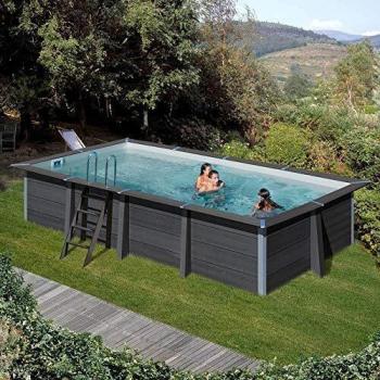 Gre KPCOR60 – Piscina Rectangular Composite 606 x 326 x 124 cm, con filtración 6 m3/h, cuña metálica