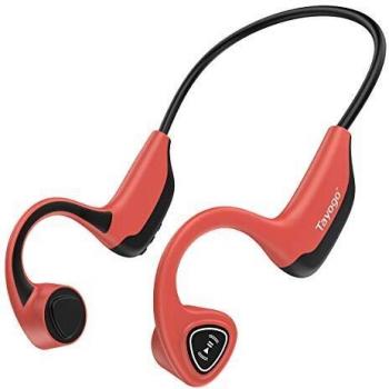 Auriculares De Conducción ósea, Bluetooth 5.0 Conducción ósea Inalámbrica para Correr, Andar En Bicicleta, Correr-Rojo