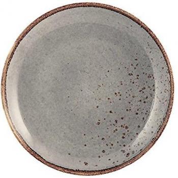 Platos de fruta reactivos H&H de gres gris, diámetro 20,5 cm (set de 6)