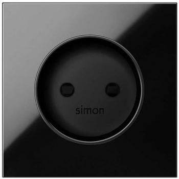 Tapa para base de enchufe bipolar negro brillo SIMON 100