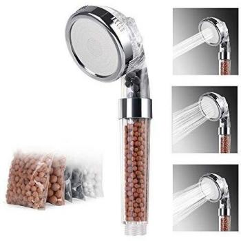 Vicloon Cabeza de Ducha, Juego de Ducha de Mano Incluir 6Pcs Extra Free Bolas Minerales & 3 Modos Alta Presión Alcachofa de Ducha Ahorro de Agua