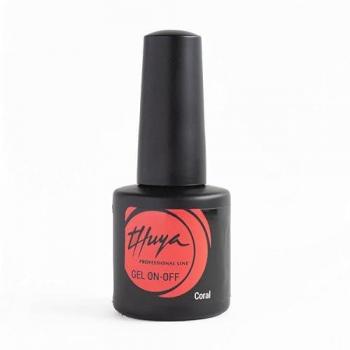 Thuya Gel On-Off 7mL Coral - Esmalte de Uñas Semipermanente, Esmalte de Color Semipermanente para Uñas, Secado UV/LED