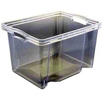 Caja de Almacenaje con Asas Integradas - Transparente, 35 x 27 x 21 cm, 13,5 l, marca Keeper