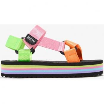 Sandalias de niña multicolor con plataforma y cierre adherente