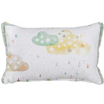 Cojín Infantil Estrellas 100% Algodón 45 x 30 cm con Relleno en Color Gris - Originalidad