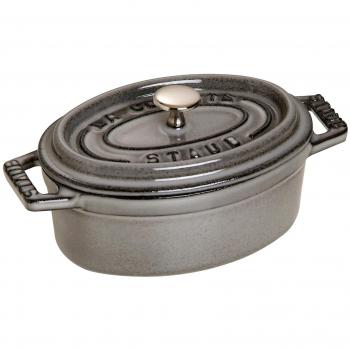 STAUB Cocotte Ovalada, Hierro Fundido, Gris Grafito, 11 cm