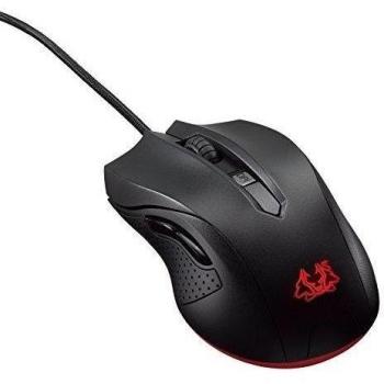 Asus Cerberus - Ratón Óptico Gaming Ambidextro 2500 DPI Negro Rojo