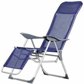 PAPILLON 8044212 Silla Playa Aluminio Atril 5 Posiciones con resposapies, Azul, 56x18x100 cm