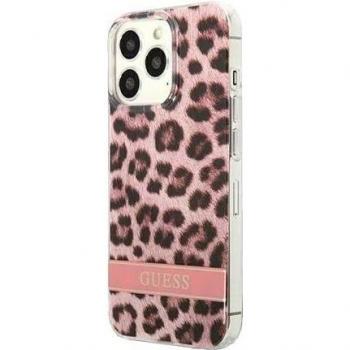 Funda Dura Leopard Rosa para iPhone 13 Pro - GUESS