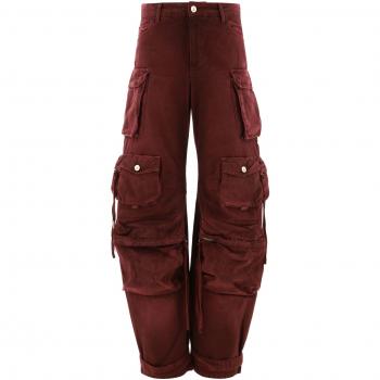 The Attico Women's Fern Red/Burgundy Multi-Pocket Trousers | Size 27 | 247WCP84D088