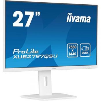 Monitor LED IIYAMA ProLite 27 QHD IPS 2560x1440@100Hz, 1ms, Altura Ajustable, HDMI/DP/USB, Altavoces Blancos