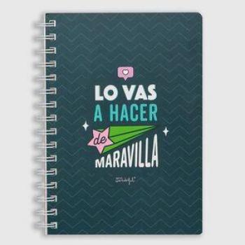 Libreta A5 Mr Wonderful Lo Vas a Hacer de Maravilla con Tapa Dura y Espiral