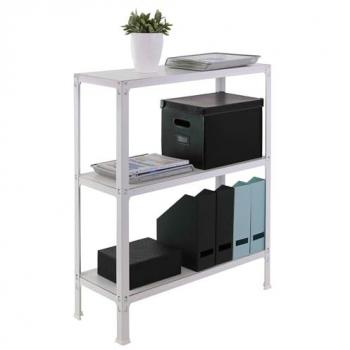 Estantería Metálica SimonRack de Almacenaje de Acero, 900x1000x300 mm, 3 Baldas de Madera, Soporta 150 kg por balda, Color Blanco - Estilo Industrial