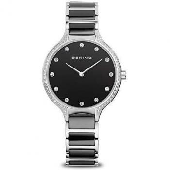 Bering Ceramic Women's Watch with Stainless Steel Band, Black, Size: ONE SIZE