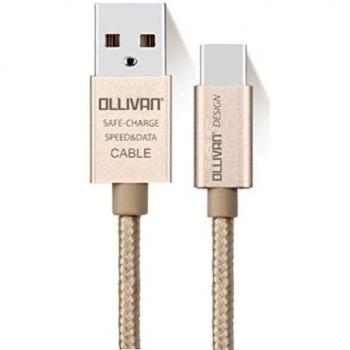 Ollivan Cable USB Type-C Nylon Cargador Cable Aleación de Zinc Type C USB 3.0 Type-C Cable Para Huawei P9 Xiaomi5 HTC M10 Lumia 950 950XL LG G5 Le2 pro MEIZU Pro5 Pro6 Port 1M