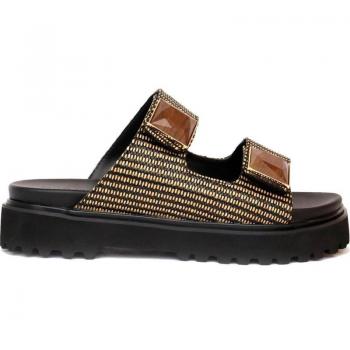 Noa Harmon Sandalias Aloe Ajustables con Velcro para Mujer en Negro
