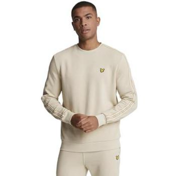 Lyle & Scott Men's Beige Sports Tape Crew Neck Sweatshirt - Size M