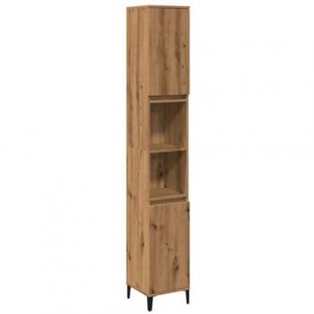 Armario de baño madera contrachapada roble artisan 30x30x190 cm
