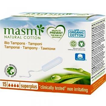 Tampones Super Plus de Algodón Natural Masmi - 15 Unidades