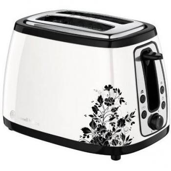 Russell Hobbs 18513-56 Cottage Floral - Tostadora, función recalentar, descongelar, calienta panecillos