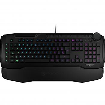 Roccat Horde AIMO - Teclado Gaming Membranical, LED RGB con Sistema de iluminación AIMO, separación Mejorada de Las Teclas, Teclas de Macro de ejecución rápida, Rueda configurable, Negro