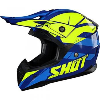 Casco de Motocross Shot Race Gear Pulse Revenge Azul Marino-Amarillo-Azul, talla S (55/56)