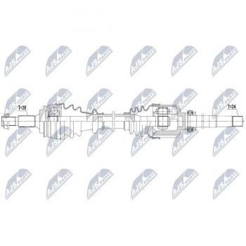 Árbol de transmisión NTY NPW-PE-019, compatible y de alta resistencia