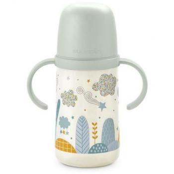 Suavinex Vaso Aprendizaje Bebé 270ml con Boquilla de Silicona, Asas, Sistema Anticólico, Tapa Protectora, Vaso Antiderrame, Apto Lavavajillas, Azul