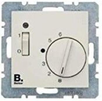 Berker 20308989 Room Thermostat with Switch and LED, Glossy Polar White