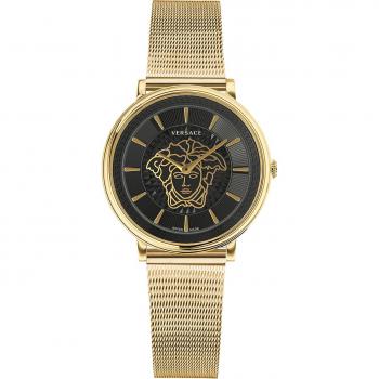 Versace V-Circle Gold Stainless Steel Women's Watch, Yellow, Size: ONE SIZE